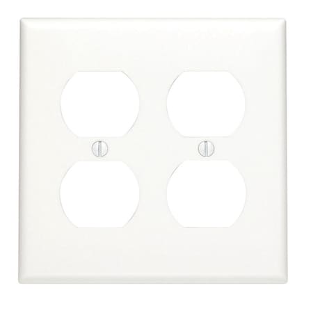 Leviton Leviton White 2 gang Nylon Duplex Wall Plate 1 pk 80716-00W